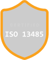 ISO 13485 certified badge